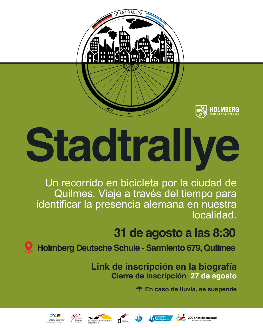 Stadtrallye: Un recorrido en bicicleta por la ciudad de Quilmes. Viaje a través del tiempo para identificar la presencia alemana en la localidad.